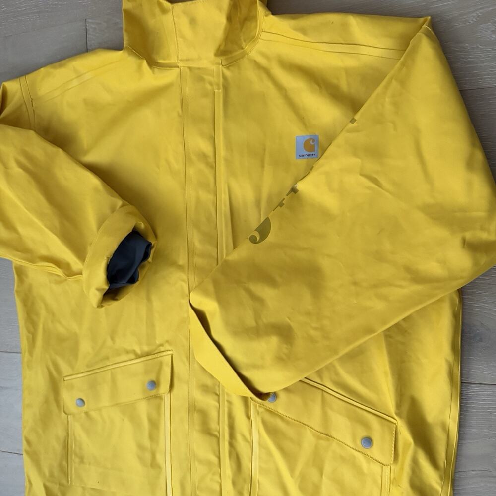 Carhartt Yellow Rain Jacket - New Old Stock, Vintage, Men Size Large Tall - Picture 11 of 11